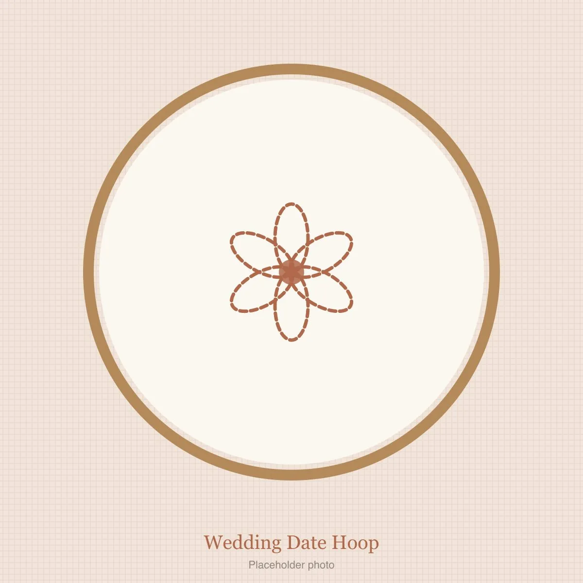 Embroidery hoop wall art with a couple's names and wedding date